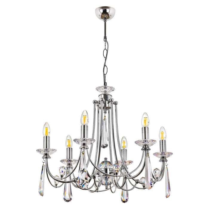 Lustra Cristal Prenses Asi Home , 6xE14-60 W, Crom