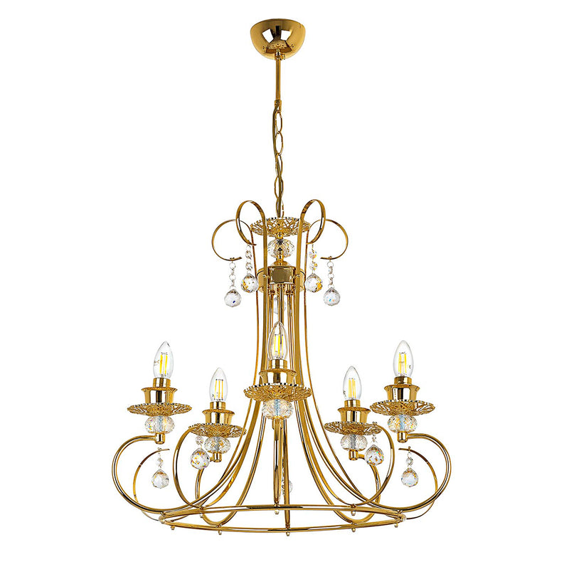 Lustra Moderna Mekik Asi Home , 5xE14-60 W, Auriu