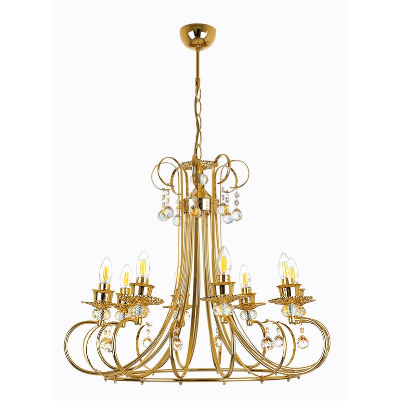 Lustra Moderna Mekik Asi Home , 8xE14-60 W, Auriu