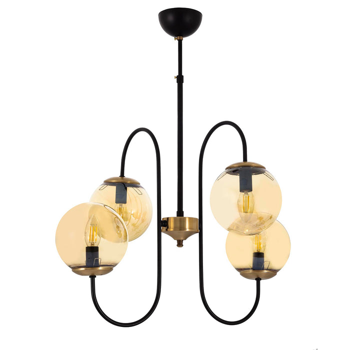 Lustra Moderna Lahor Asi Home , 4xE14-60 W, Negru Mat