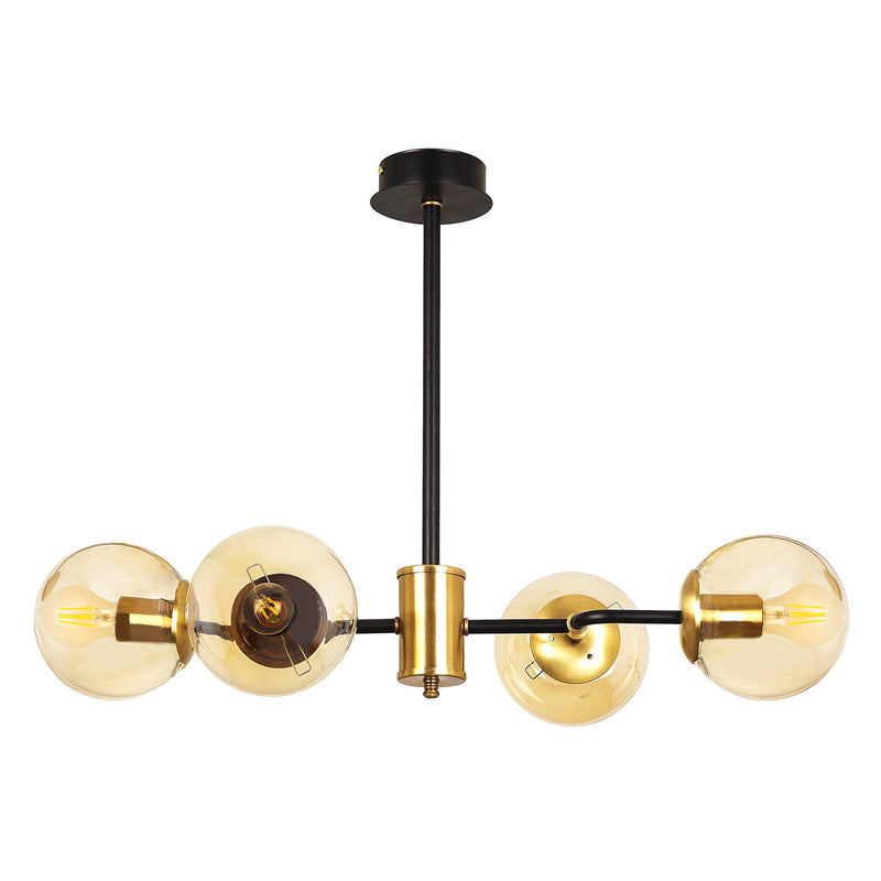 Lustra Moderna KarTopu Asi Home , 4xE27-60 W, Negru Mat