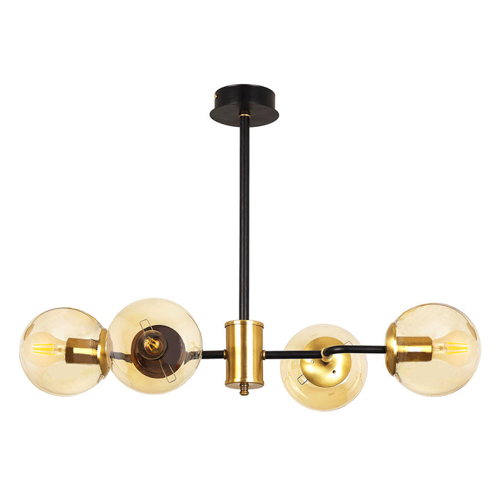Lustra Moderna KarTopu Asi Home , 4xE27-60 W, Negru Mat