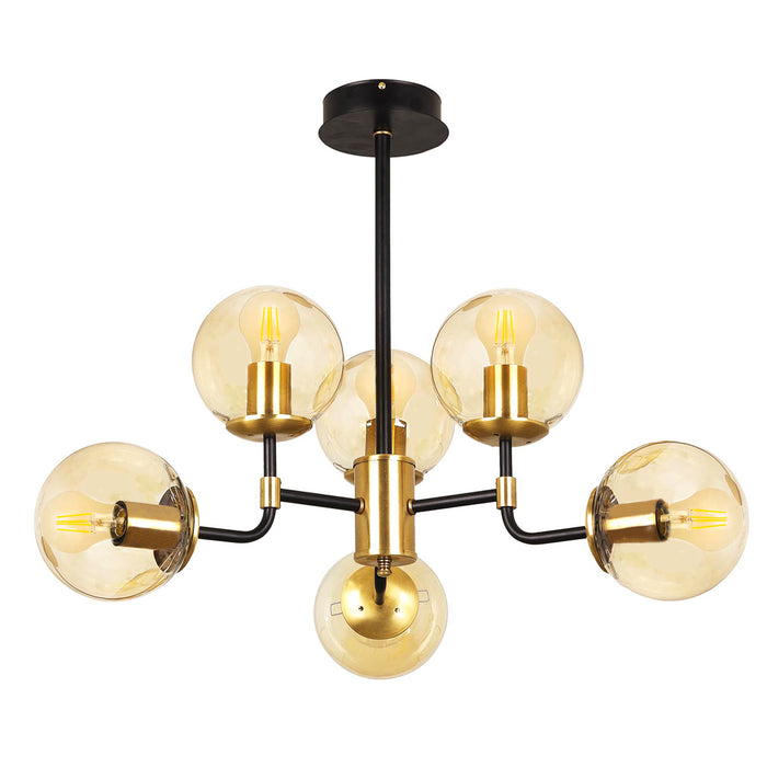 Lustra Moderna KarTopu Asi Home , 6xE27-60 W, Negru Mat