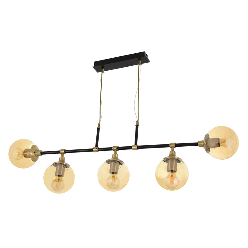 Lustra Moderna KarTopu Asi Home , 5xE27-60 W, Negru Mat
