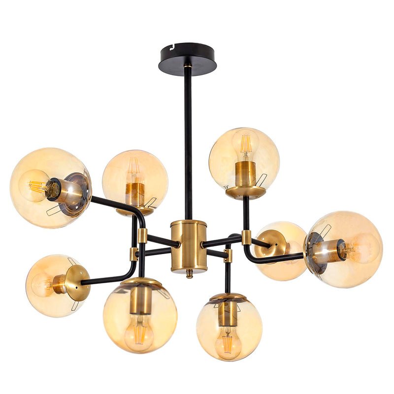 Lustra Moderna KarTopu Asi Home , 8xE27-60 W, Negru Mat