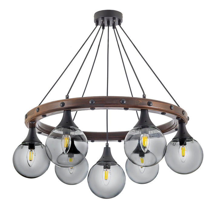 Lustra Moderna Gezegen Asi Home , 7xE27-60 W, Negru