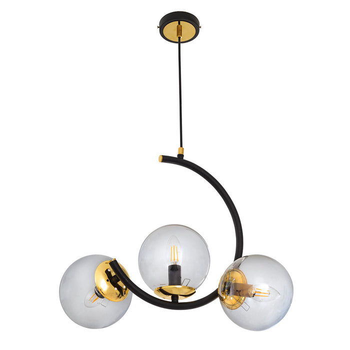 Lustra Moderna C Kollu Asi Home , 3xE14-60 W, Negru Mat