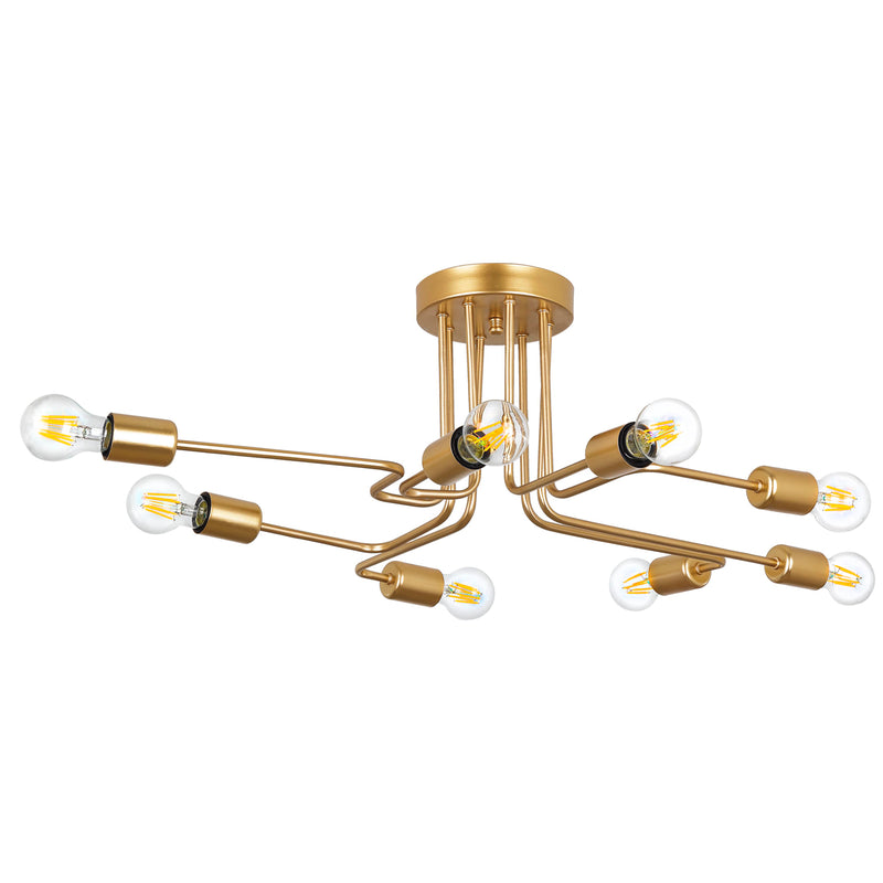 Lustra Moderna Ahtapot Asi Home , 8xE27-60 W, Auriu Mat