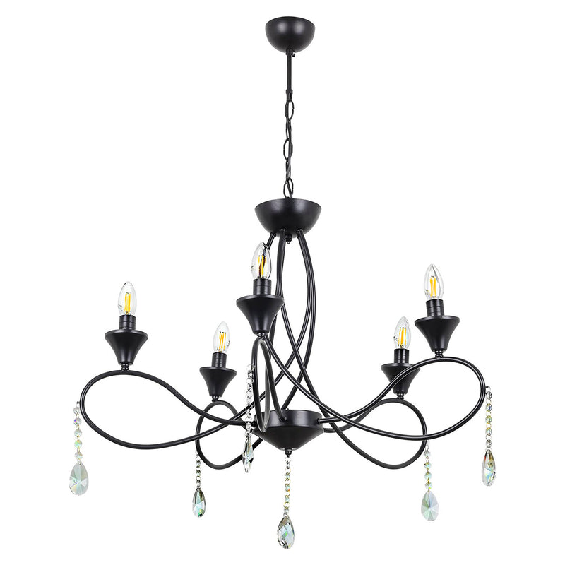 Lustra Moderna SarmAsi Home k Asi Home , 5xE14-60 W, Negru