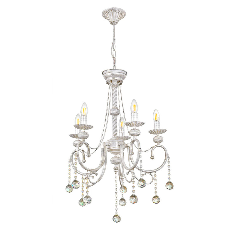 Lustra Moderna Rukus(2) Asi Home , 5xE14-60 W, Alb Patinat
