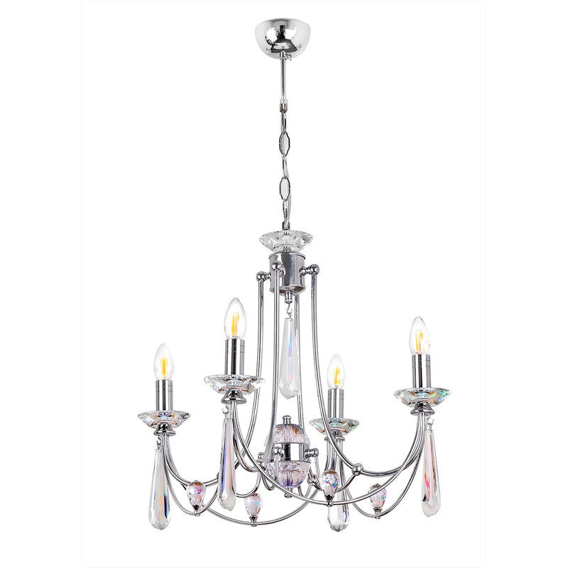 Lustra Cristal Prenses Asi Home , 5xE14-60 W, Crom