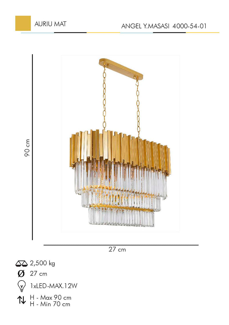 Lustra Cristal Angel Asi Home , 12xE14-60 W, Auriu