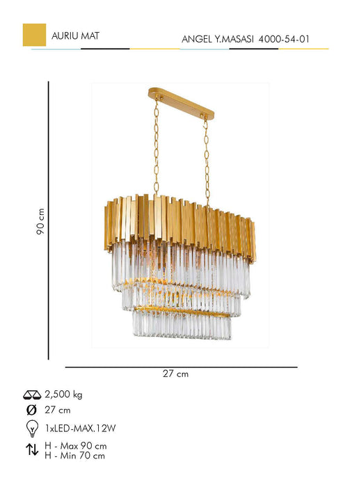 Lustra Cristal Angel Asi Home , 12xE14-60 W, Auriu