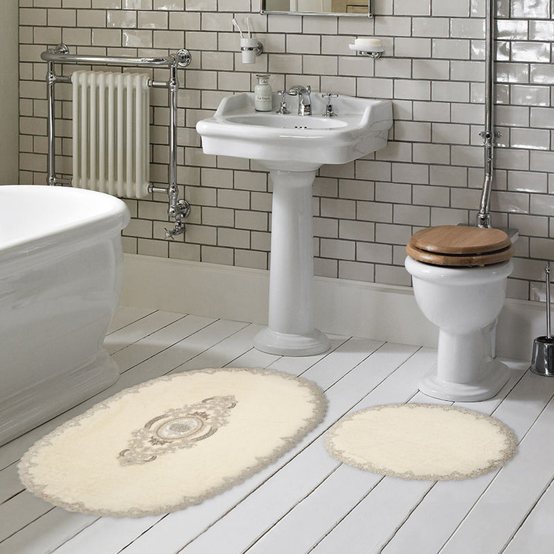 Set Covorase de baie (2 Bucati) Asi Home Selonya oval - Crem