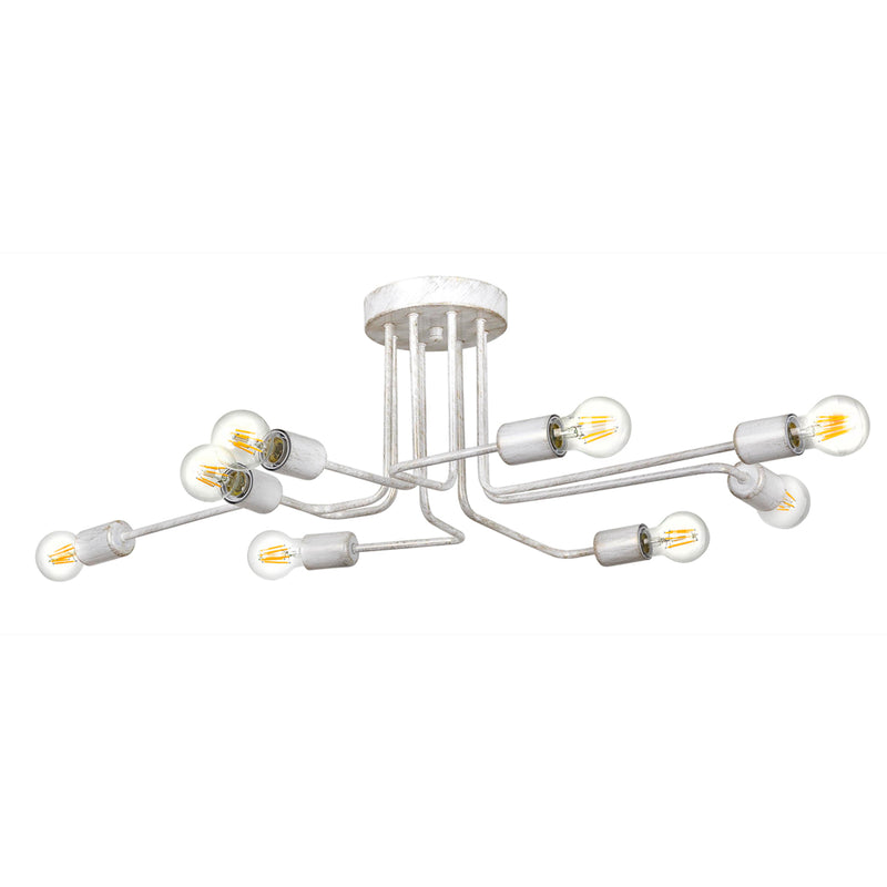 Lustra Moderna Ahtapot Asi Home , 8xE27-60 W, Alb Patinat