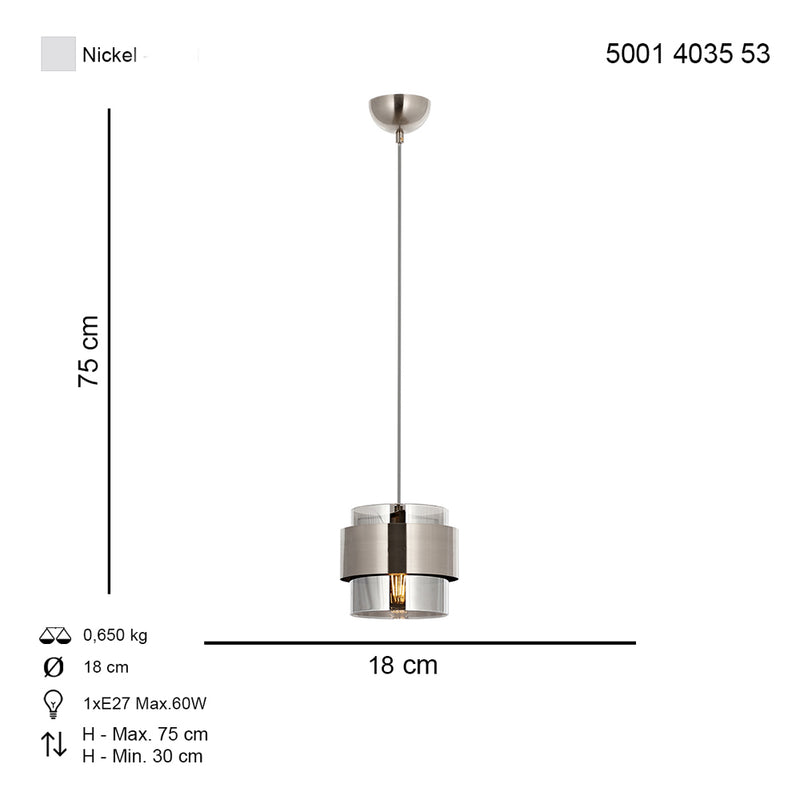 Lustra Moderna Roza Asi Home , 1xE27-60W, crom satinat 4035-53-01