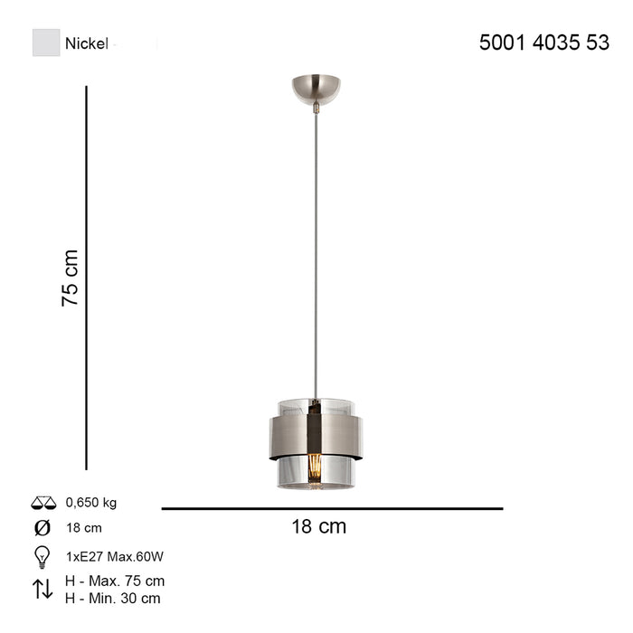 Lustra Moderna Roza Asi Home , 1xE27-60W, crom satinat 4035-53-01
