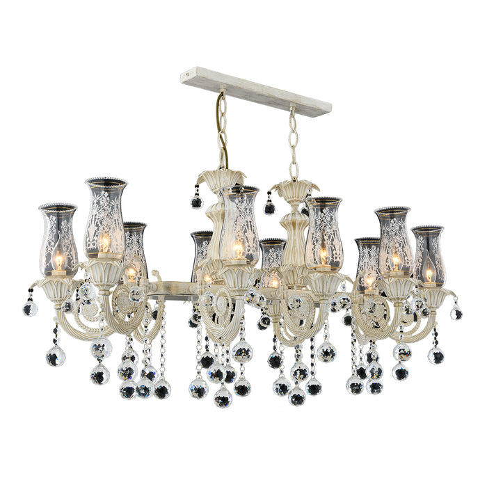 Lustra Cristal Yasmin Sirali Asi Home , 10xE14-40W, crem patina aurıe 4027-45-10S