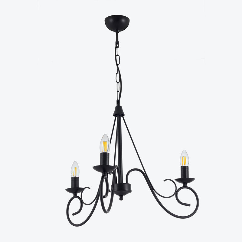 Lustra Moderna Slia Asi Home , 3xE14-60 W, Negru