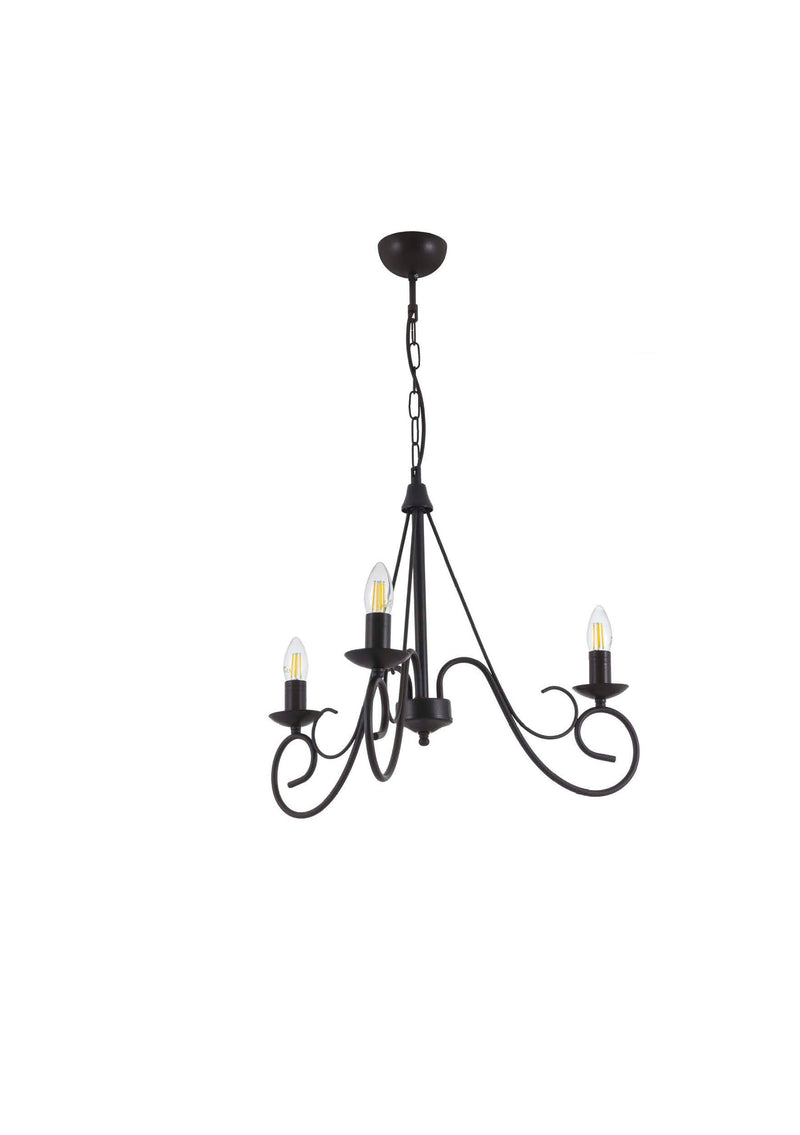 Lustra Moderna Slia Asi Home , 3xE14-60 W, Negru