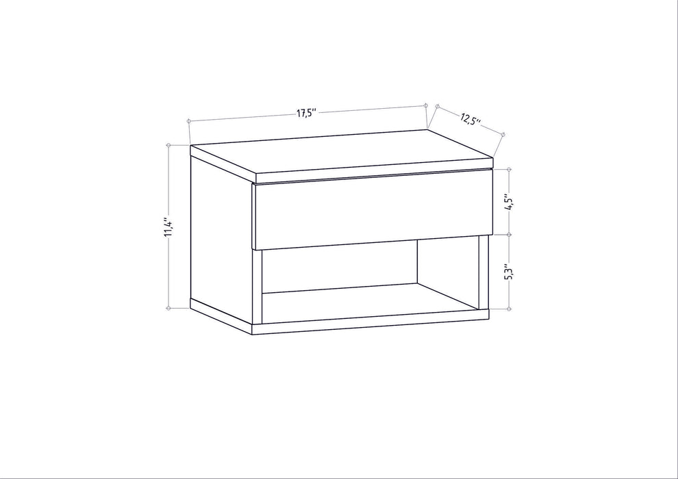 Noptiera Asi Home Jamot - Anthracite, Antracit, 45 x32 x29cm