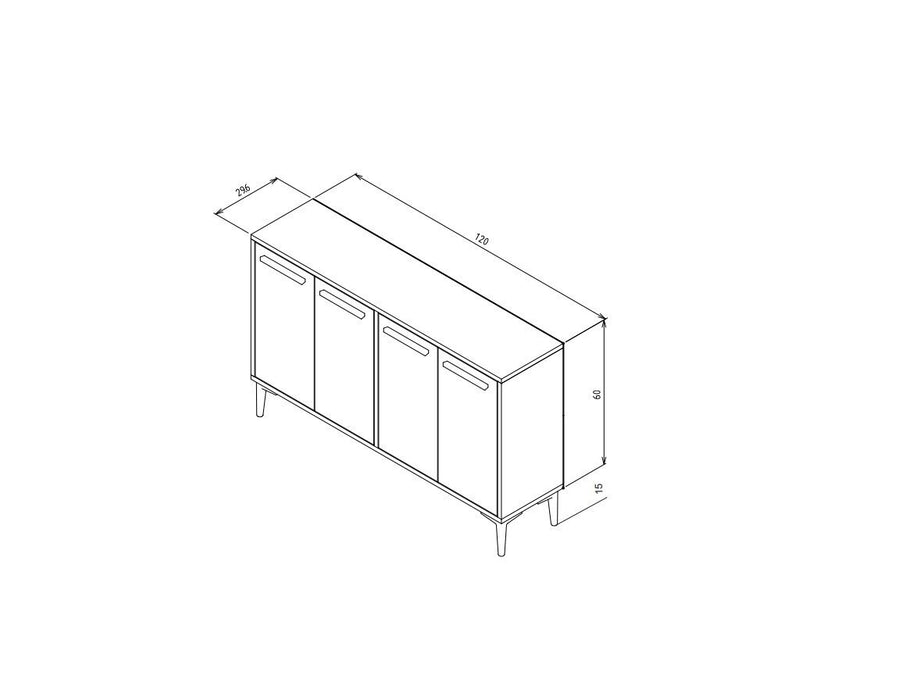 Comoda Asi Home Stria, 120 cm x 75 cm x 30 cm, Stejar