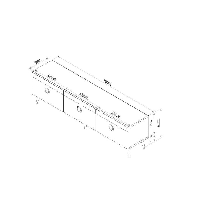 Comoda TV Asi Home Safar, 150 cm x 45 cm x 30 cm, Nuc