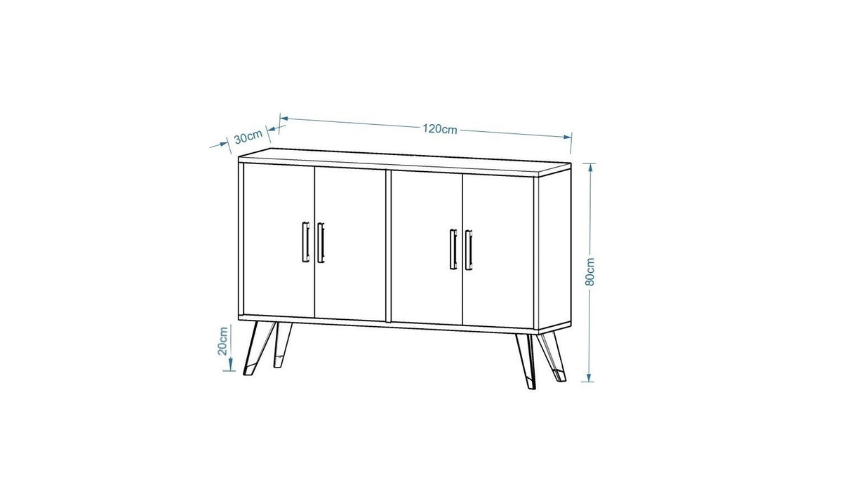 Consola Asi Home İlda, 120 cm x 80 cm x 30 cm, Antracit