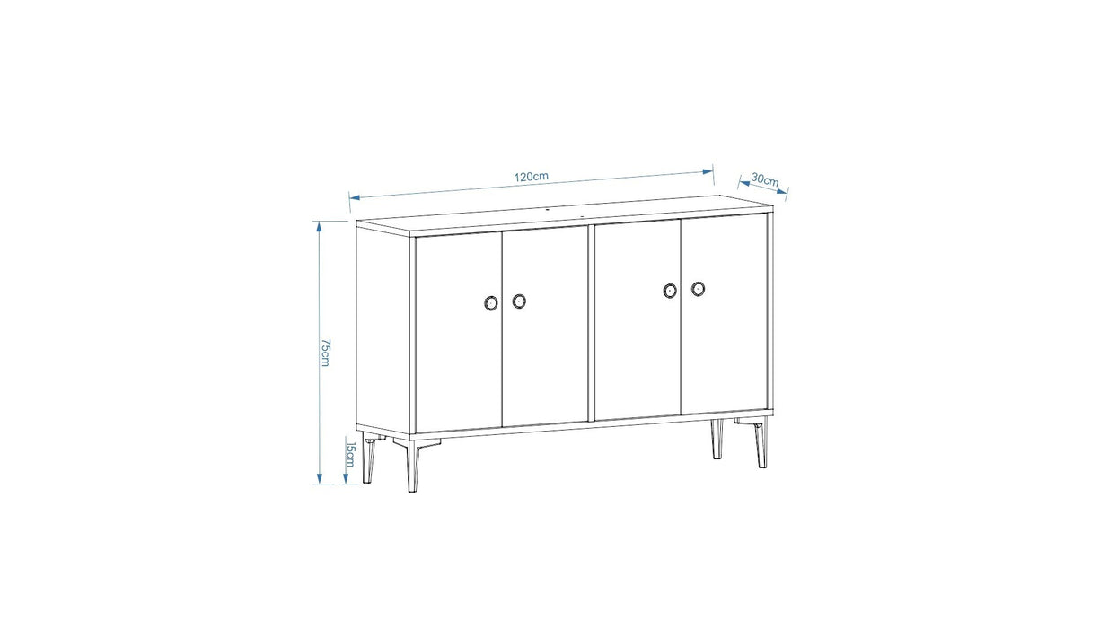 Consola Asi Home Cria, 120 cm x 75 cm x 30 cm, Alb