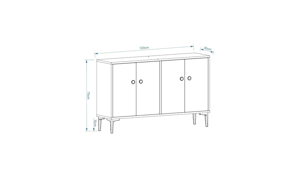 Consola Asi Home Myria, 120 cm x 75 cm x 30 cm, Alb