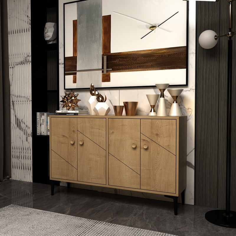 Comoda TV Asi Home Myria, 120 cm x 75 cm x 30 cm, Stejar