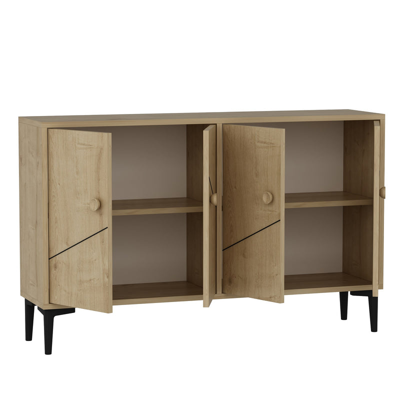 Comoda TV Asi Home Myria, 120 cm x 75 cm x 30 cm, Stejar