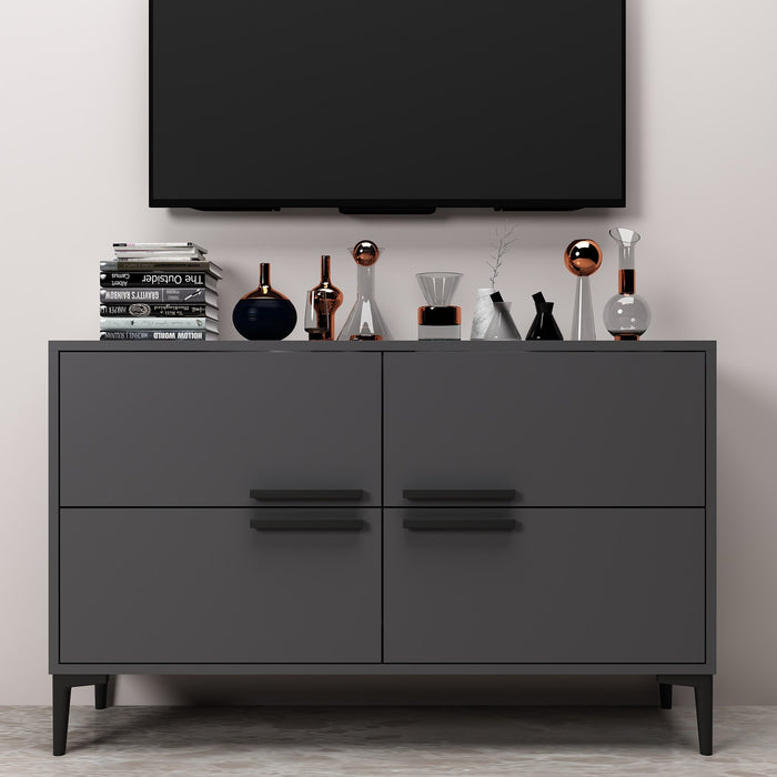 Comoda TV Asi Home Ctn, 120 cm x 75 cm x 30 cm, Antracit