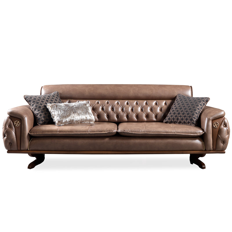 Canapea Lux Flamingo Asi Home, Nabuc maro, lungime 234cm, latime 96cm, inaltime 85cm - AsiHome