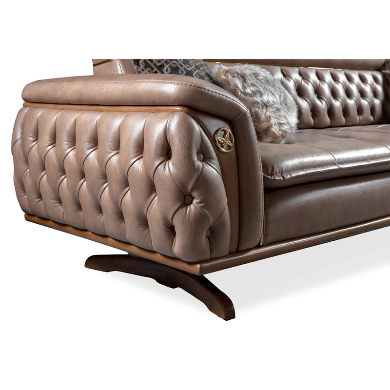 Canapea Lux Flamingo Asi Home, Nabuc maro, lungime 234cm, latime 96cm, inaltime 85cm - AsiHome