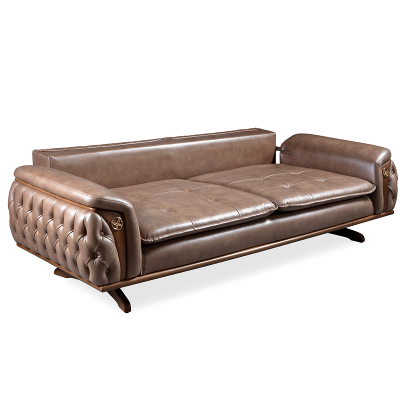 Canapea Lux Flamingo, Nabuc crem, lungime 234cm, latime 96cm, inaltime 85cm - AsiHome