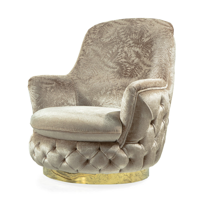 Fotoliu Bergere Lux Bold Asi Home, Catifea Crem, latime 88cm, Inaltime 96cm