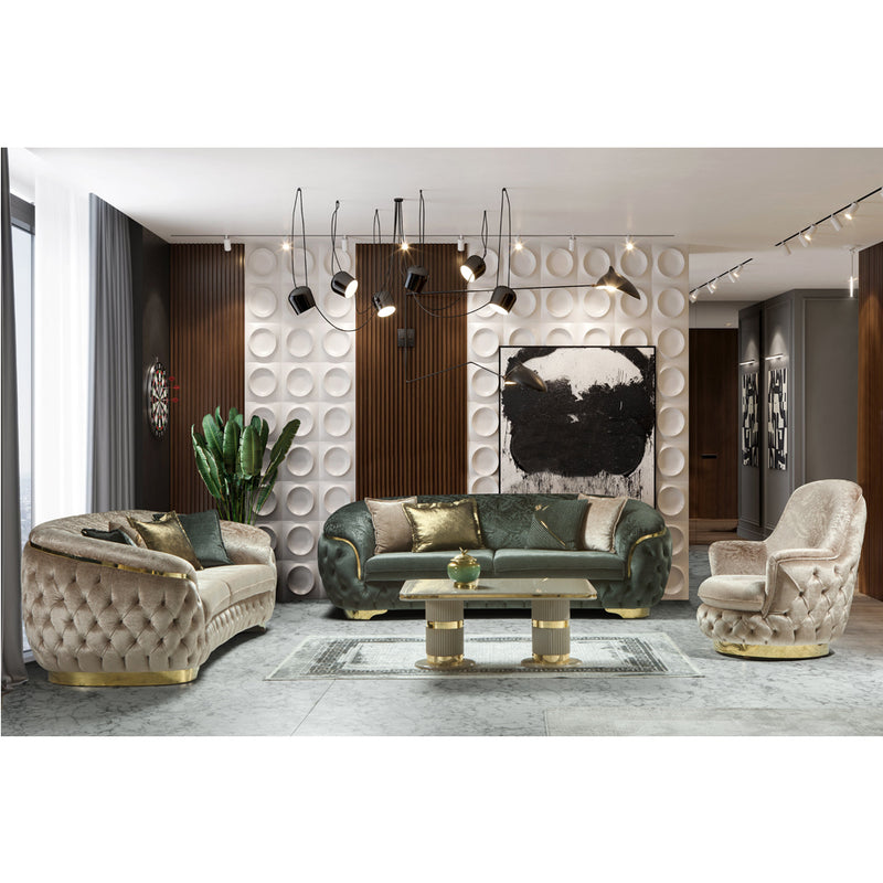 Fotoliu Bergere Lux Bold Asi Home, Catifea Crem, latime 88cm, Inaltime 96cm
