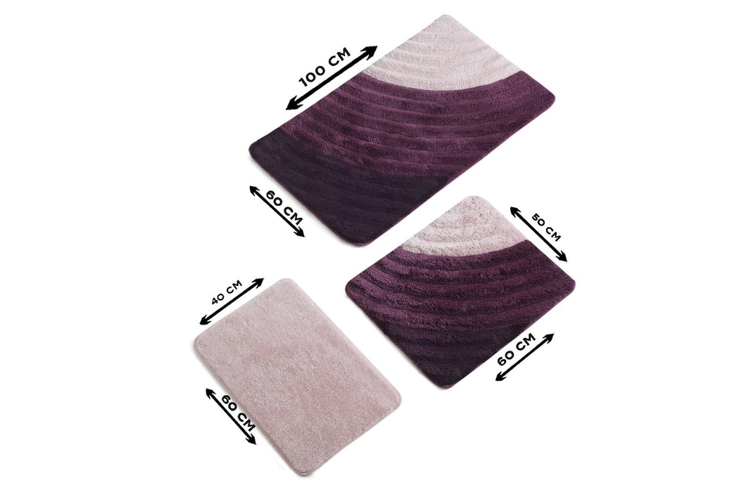 Set Covorase de baie (3 Bucati) Asi Home Well - violet