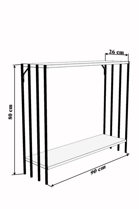 Consola Asi Home Verona, Negru/
Pin, 90 x80 x26 cm