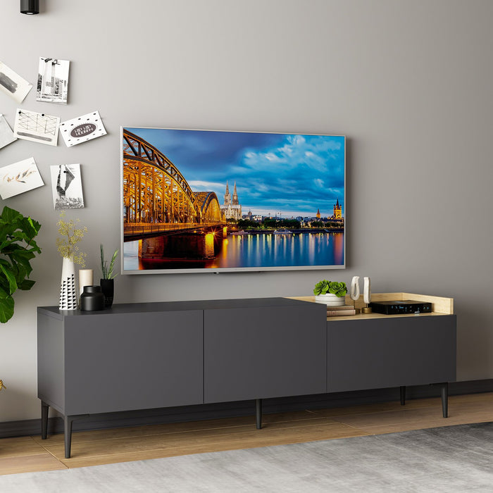 Comoda TV Asi Home Mia - Anthracite, Antracit, 160 x48 x37 cm