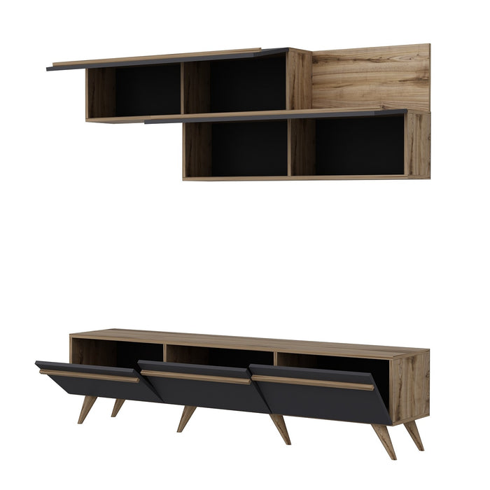 Comoda TV Asi Home Amsterdam, 180 cm,  180 cm x 42 cm,  60 cm  x 35 cm,  22 cm, Antracit,
Nuc