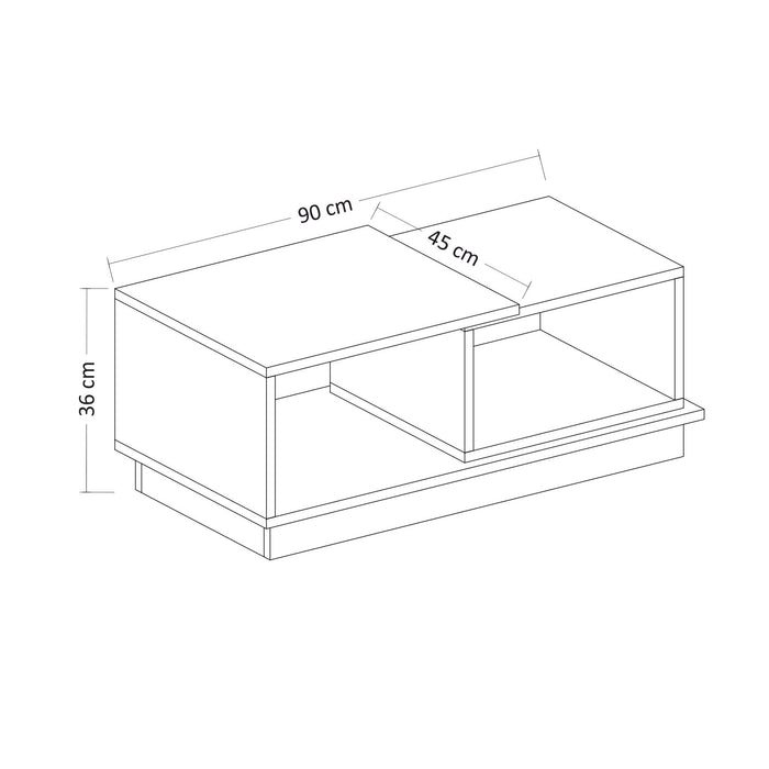 Set Mobila Living Asi Home Dizayn, 2 Piese, Comoda TV 180cm x 82cm x 48,6cm, Masuta Cafea 90cm x 36cm x 45cm, Antracit/Nuc