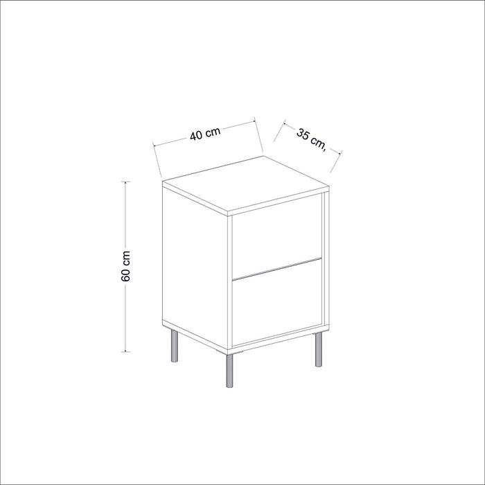 Noptiera Asi Home Imaj, 40 cm x 60 cm x 35 cm, Alb,
Negru,
Auriu