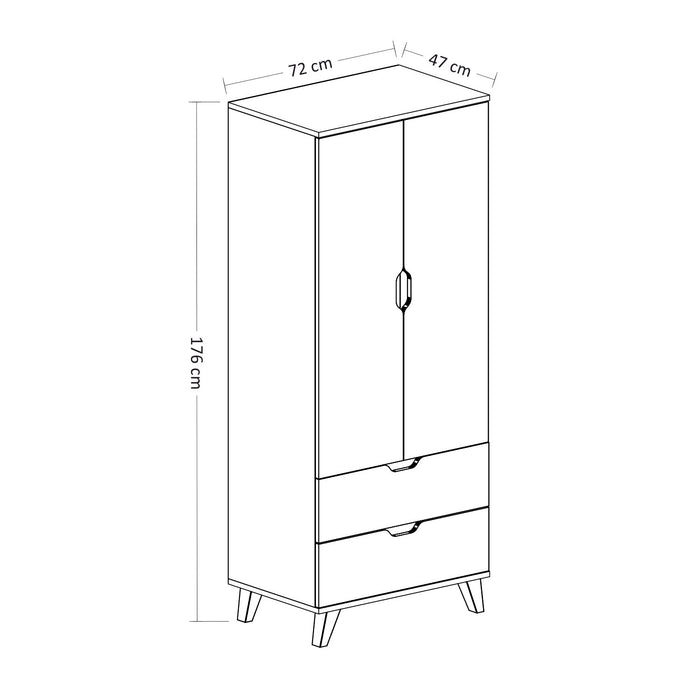 Dulap Asi Home Valencia, 72 cm x 176 cm x 47 cm, Alb