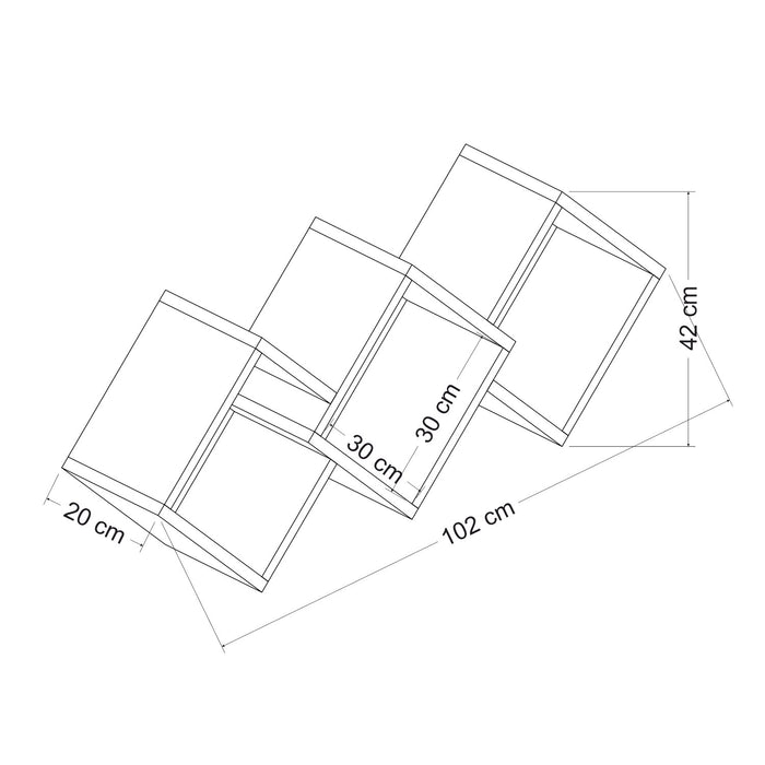 Polita Asi Home Galaxy, 102 cm x 42 cm x 20 cm, Antracit