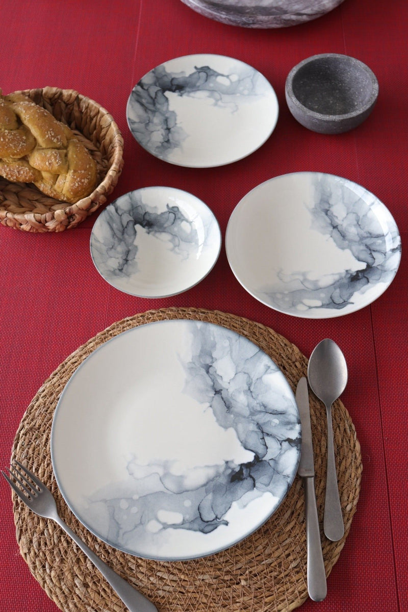Set Vesela 24 Piese, Asi Home GB Gray Gradients, Portelan, Multicolor