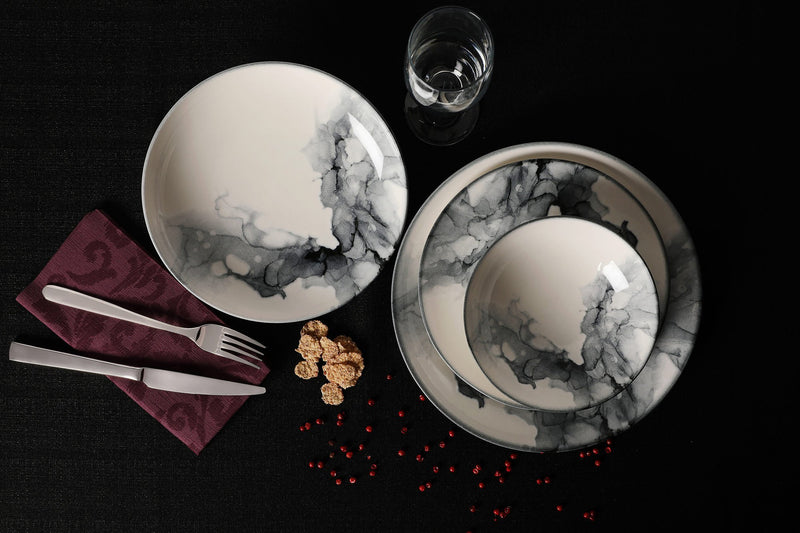 Set Vesela 24 Piese, Asi Home GB Gray Gradients, Portelan, Multicolor