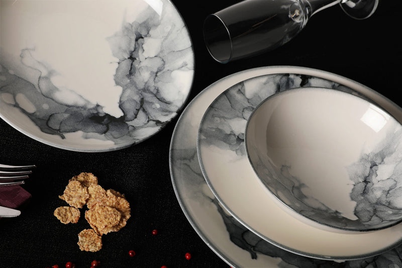 Set Vesela 24 Piese, Asi Home GB Gray Gradients, Portelan, Multicolor