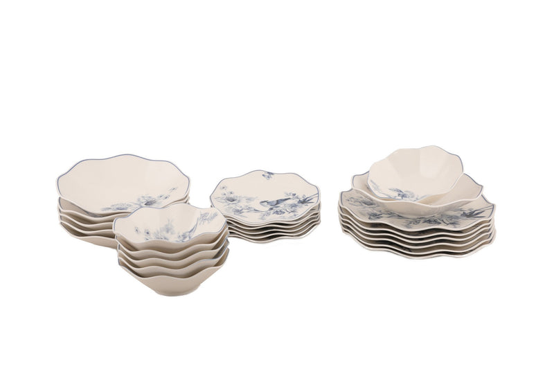 Set Vesela 24 Piese, Asi Home Pasarino Blue, Portelan, Multicolor